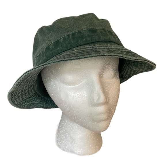Newhattan Bucket Hat Distressed Faded Green Summer Cotton S/M - Picture 5 of 5